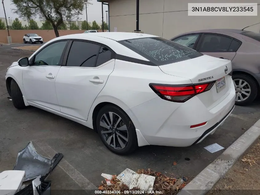 2020 Nissan Sentra Sv VIN: 3N1AB8CV8LY233545 Lot: 40334306