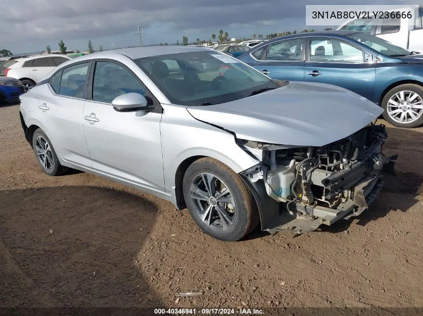 2020 Nissan Sentra Sv Xtronic Cvt VIN: 3N1AB8CV2LY236666 Lot: 40346941