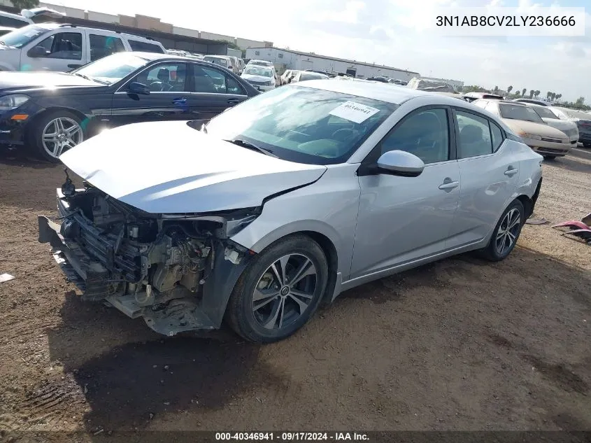 2020 Nissan Sentra Sv Xtronic Cvt VIN: 3N1AB8CV2LY236666 Lot: 40346941