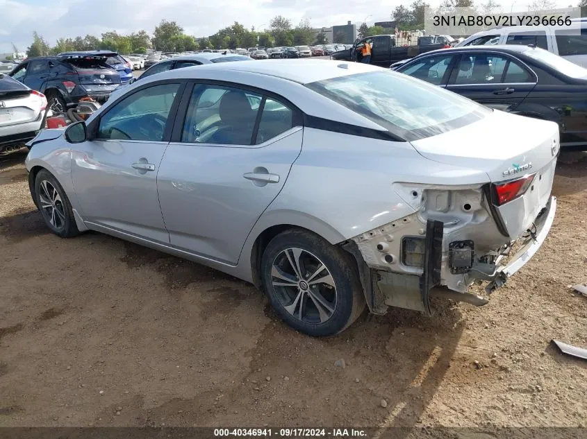 2020 Nissan Sentra Sv Xtronic Cvt VIN: 3N1AB8CV2LY236666 Lot: 40346941