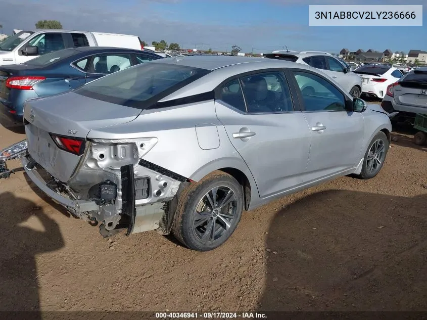 2020 Nissan Sentra Sv Xtronic Cvt VIN: 3N1AB8CV2LY236666 Lot: 40346941