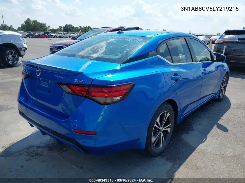 2020 Nissan Sentra Sv Xtronic Cvt VIN: 3N1AB8CV5LY219215 Lot: 40349318