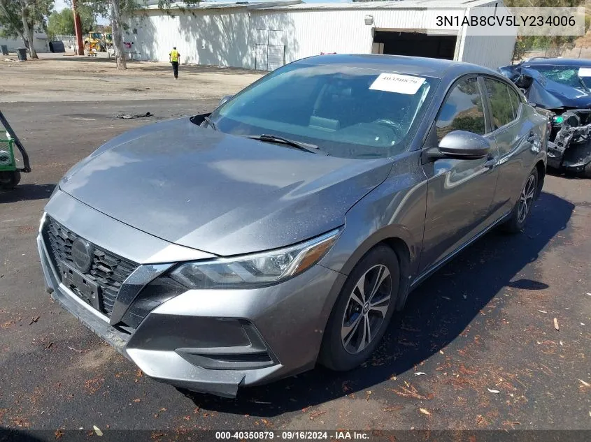 2020 Nissan Sentra Sv Xtronic Cvt VIN: 3N1AB8CV5LY234006 Lot: 40350879