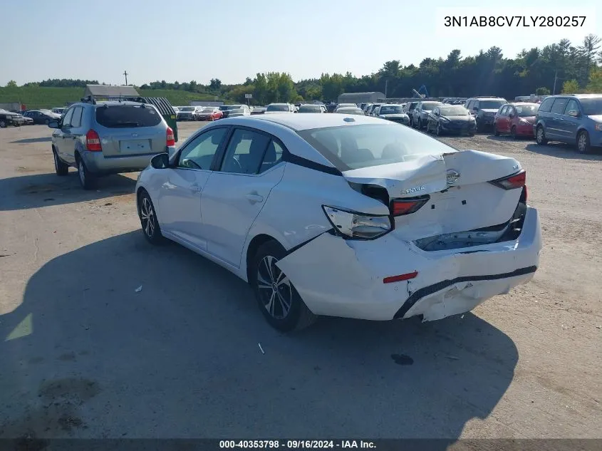 2020 Nissan Sentra Sv Xtronic Cvt VIN: 3N1AB8CV7LY280257 Lot: 40353798