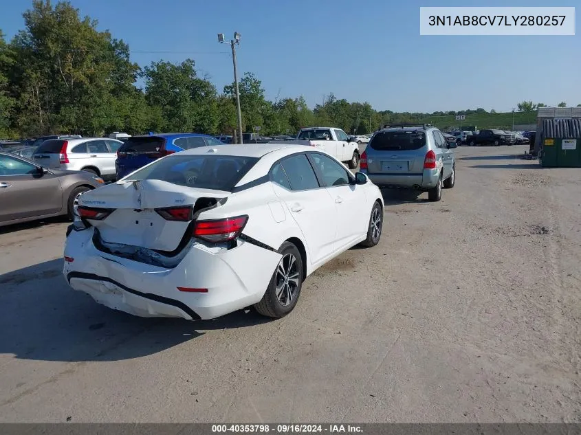 3N1AB8CV7LY280257 2020 Nissan Sentra Sv Xtronic Cvt