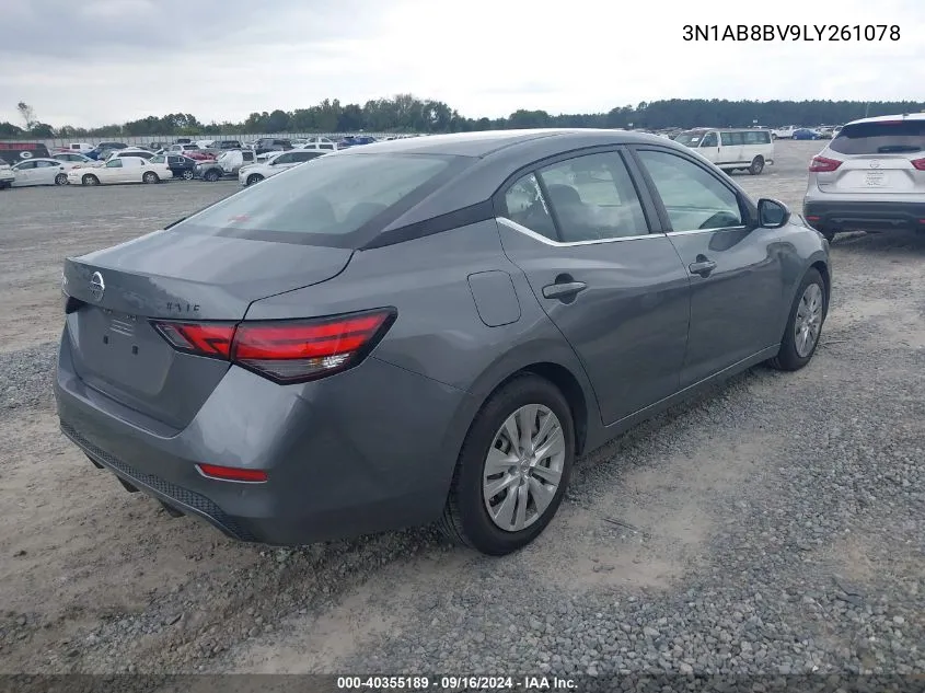 2020 Nissan Sentra S Xtronic Cvt VIN: 3N1AB8BV9LY261078 Lot: 40355189