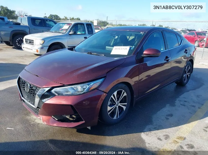 2020 Nissan Sentra Sv Xtronic Cvt VIN: 3N1AB8CV0LY307279 Lot: 40364348