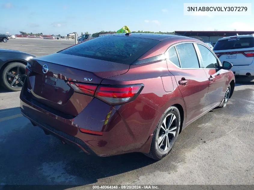 2020 Nissan Sentra Sv Xtronic Cvt VIN: 3N1AB8CV0LY307279 Lot: 40364348