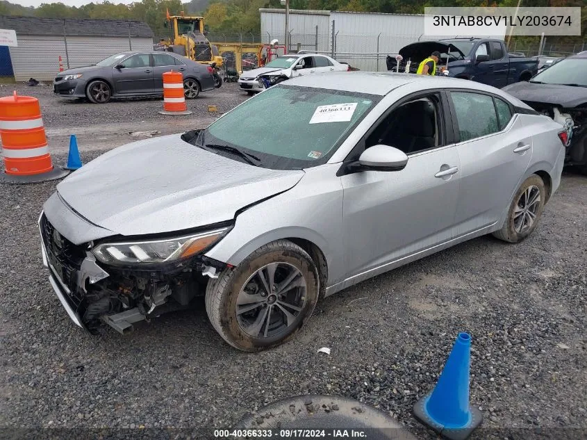 2020 Nissan Sentra Sv VIN: 3N1AB8CV1LY203674 Lot: 40366333