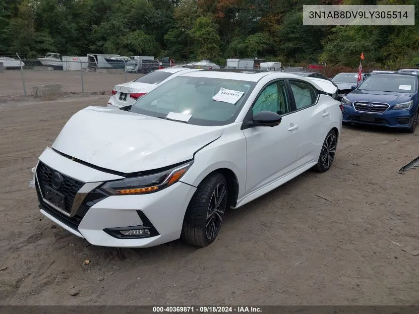 2020 Nissan Sentra Sr Xtronic Cvt VIN: 3N1AB8DV9LY305514 Lot: 40369871