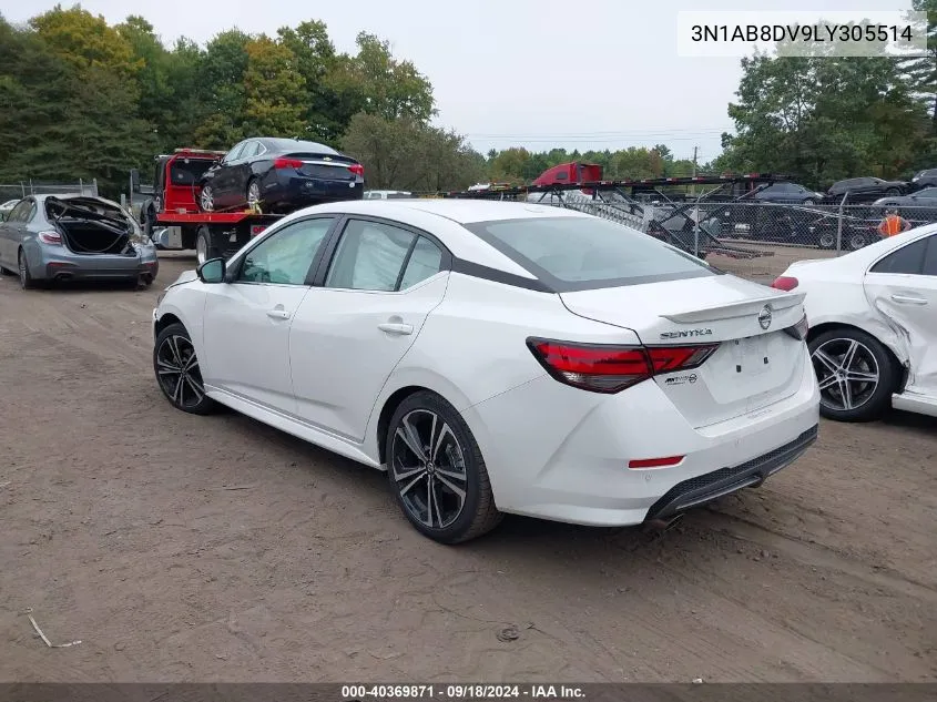 2020 Nissan Sentra Sr Xtronic Cvt VIN: 3N1AB8DV9LY305514 Lot: 40369871