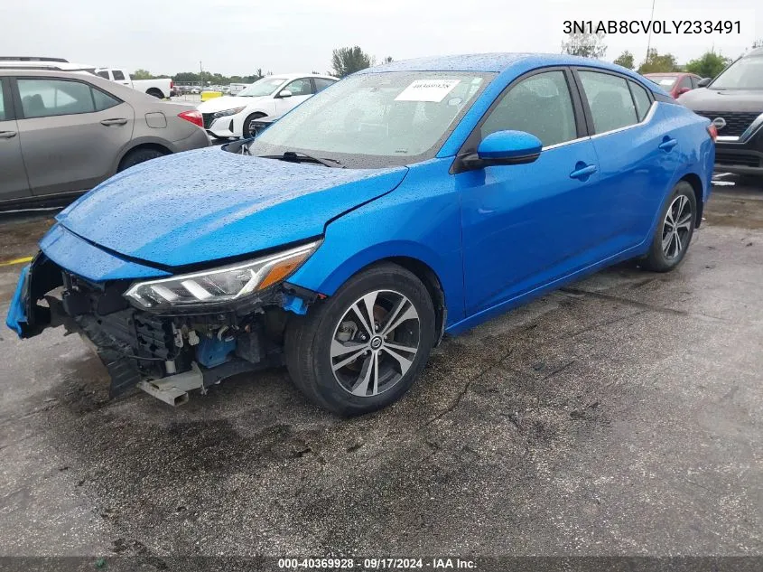 2020 Nissan Sentra Sv VIN: 3N1AB8CV0LY233491 Lot: 40369928