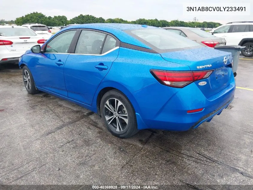 2020 Nissan Sentra Sv VIN: 3N1AB8CV0LY233491 Lot: 40369928