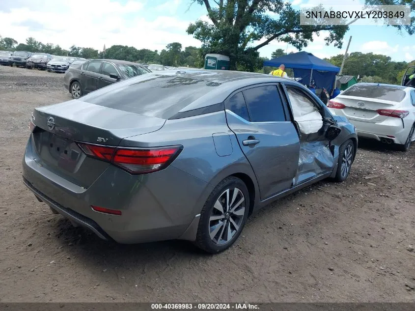 2020 Nissan Sentra Sv Xtronic Cvt VIN: 3N1AB8CVXLY203849 Lot: 40369983