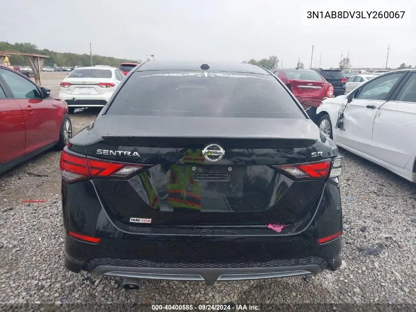 2020 Nissan Sentra Sr VIN: 3N1AB8DV3LY260067 Lot: 40400585