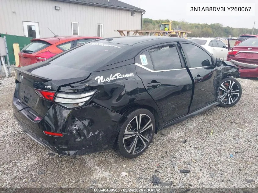 2020 Nissan Sentra Sr VIN: 3N1AB8DV3LY260067 Lot: 40400585