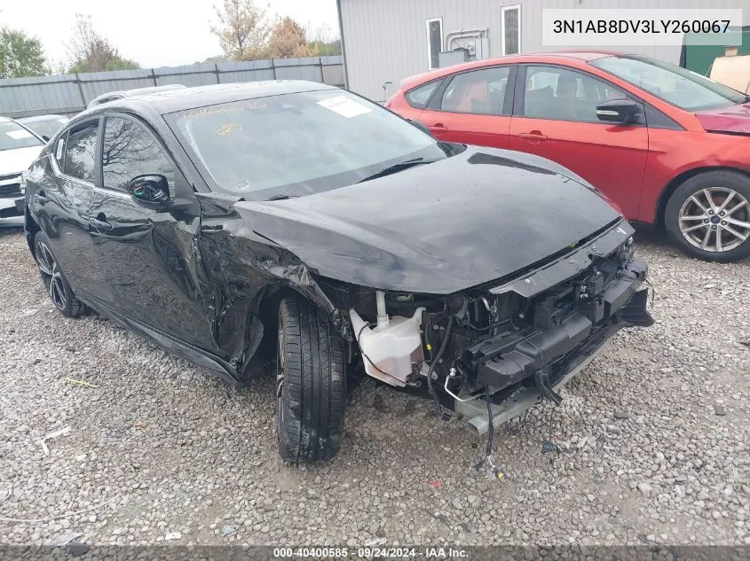 2020 Nissan Sentra Sr VIN: 3N1AB8DV3LY260067 Lot: 40400585