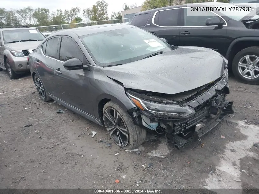 2020 Nissan Sentra Sr VIN: 3N1AB8DVXLY287931 Lot: 40401686