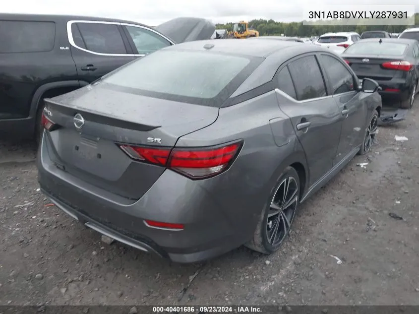 2020 Nissan Sentra Sr VIN: 3N1AB8DVXLY287931 Lot: 40401686