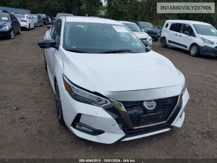 2020 Nissan Sentra Sr VIN: 3N1AB8DV3LY237906 Lot: 40403515