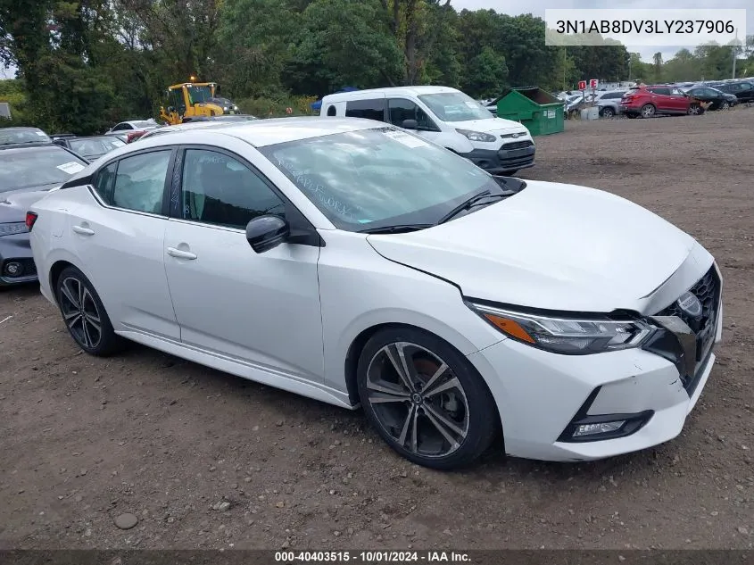 2020 Nissan Sentra Sr VIN: 3N1AB8DV3LY237906 Lot: 40403515