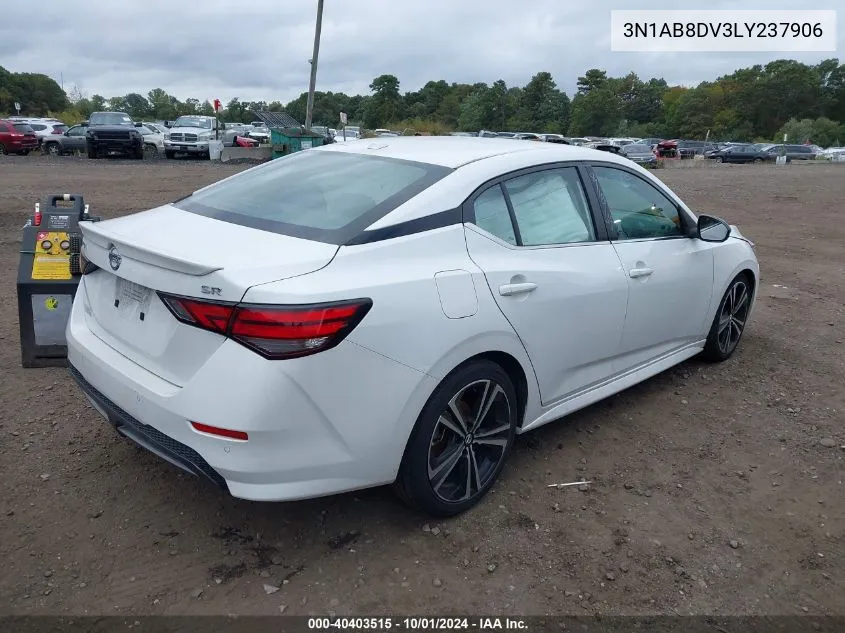 2020 Nissan Sentra Sr VIN: 3N1AB8DV3LY237906 Lot: 40403515