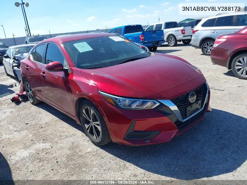 2020 Nissan Sentra Sv VIN: 3N1AB8CV8LY288173 Lot: 40412194