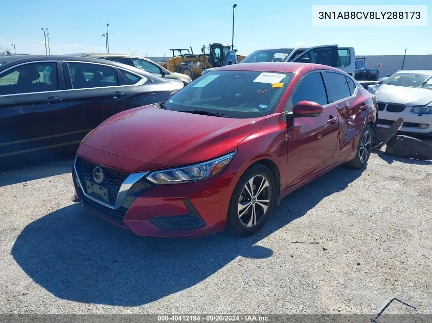 2020 Nissan Sentra Sv VIN: 3N1AB8CV8LY288173 Lot: 40412194