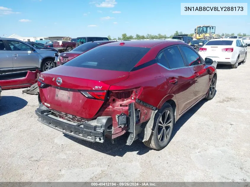 2020 Nissan Sentra Sv VIN: 3N1AB8CV8LY288173 Lot: 40412194