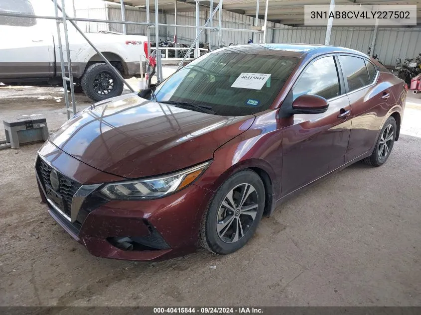 2020 Nissan Sentra Sv Xtronic Cvt VIN: 3N1AB8CV4LY227502 Lot: 40415844