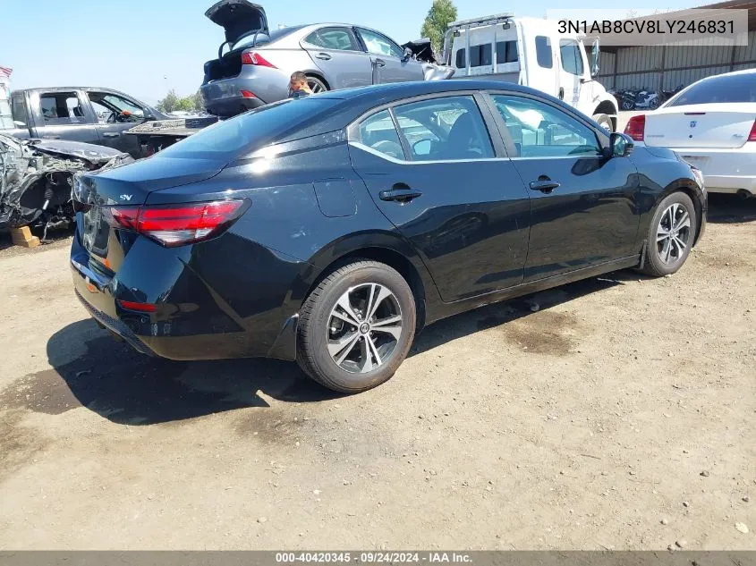 2020 Nissan Sentra Sv Xtronic Cvt VIN: 3N1AB8CV8LY246831 Lot: 40420345