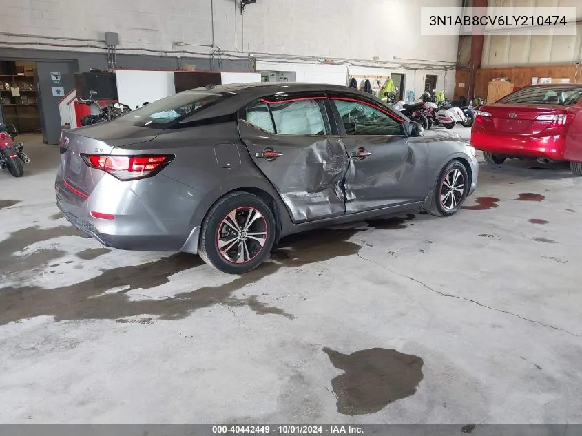 2020 Nissan Sentra Sv Xtronic Cvt VIN: 3N1AB8CV6LY210474 Lot: 40442449