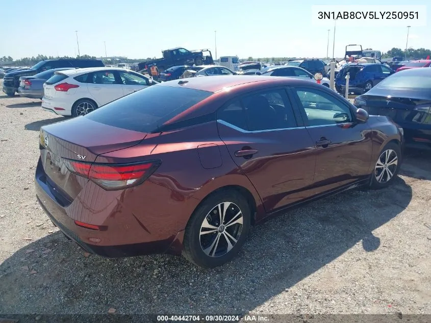 3N1AB8CV5LY250951 2020 Nissan Sentra Sv