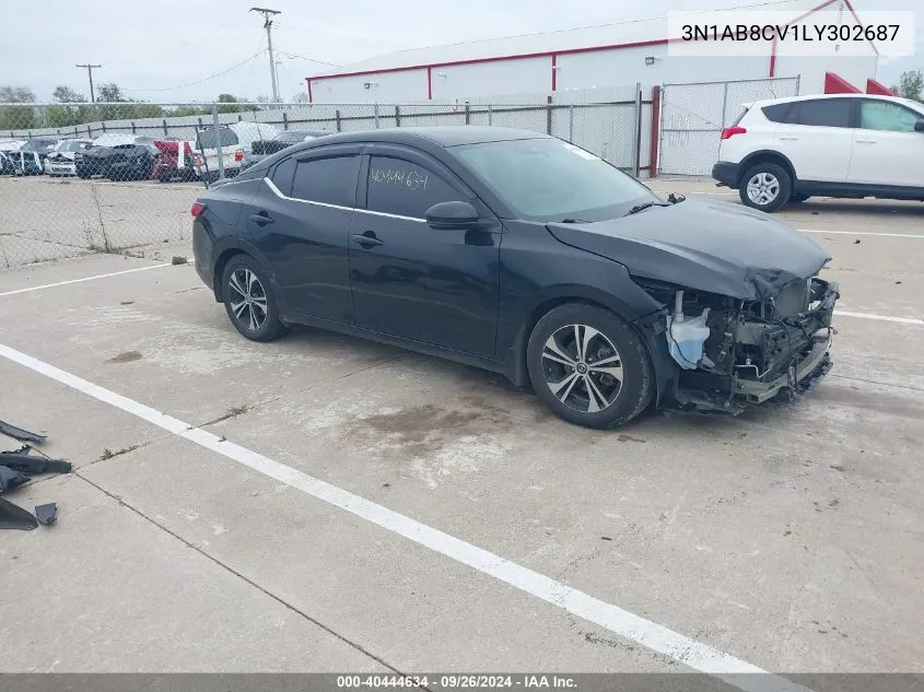 2020 Nissan Sentra Sv Xtronic Cvt VIN: 3N1AB8CV1LY302687 Lot: 40444634