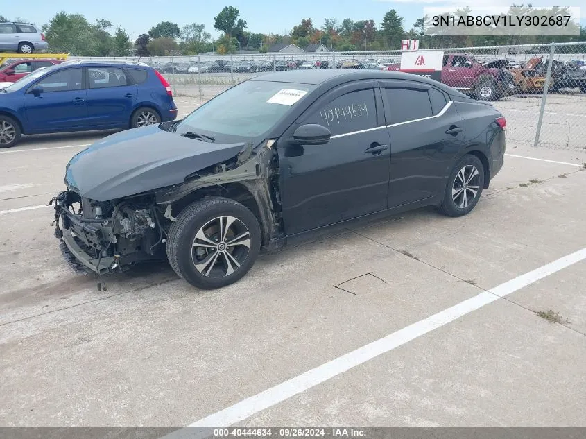 2020 Nissan Sentra Sv Xtronic Cvt VIN: 3N1AB8CV1LY302687 Lot: 40444634