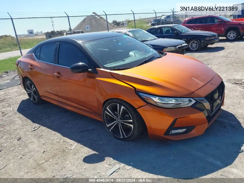 2020 Nissan Sentra Sr Xtronic Cvt VIN: 3N1AB8DV6LY221389 Lot: 40463574