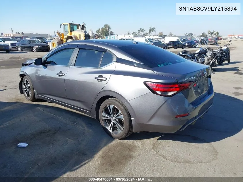 2020 Nissan Sentra Sv VIN: 3N1AB8CV9LY215894 Lot: 40470061