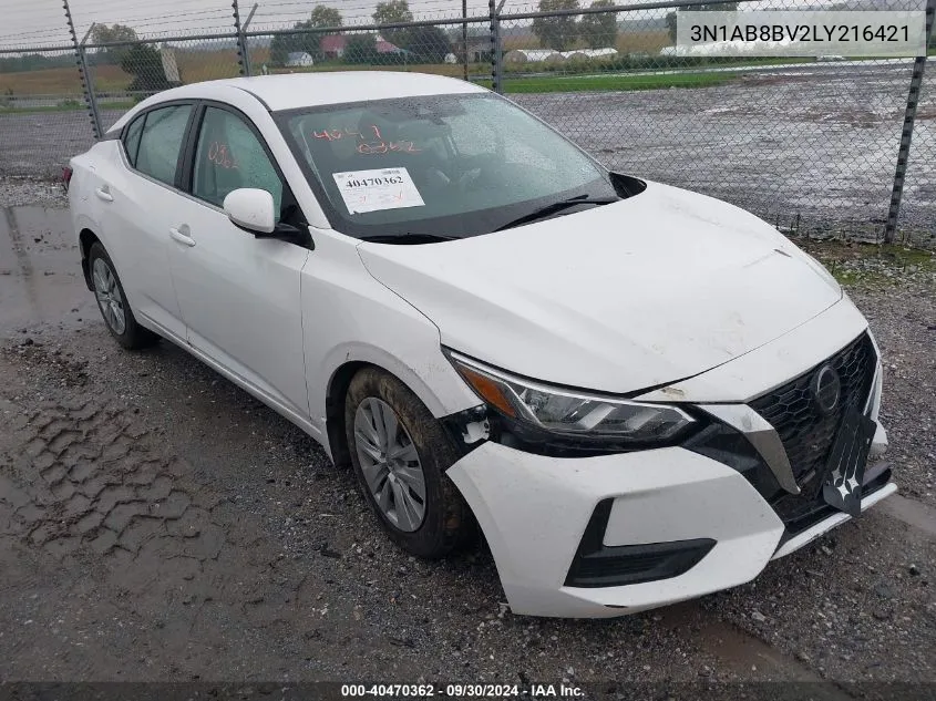 2020 Nissan Sentra S Xtronic Cvt VIN: 3N1AB8BV2LY216421 Lot: 40470362