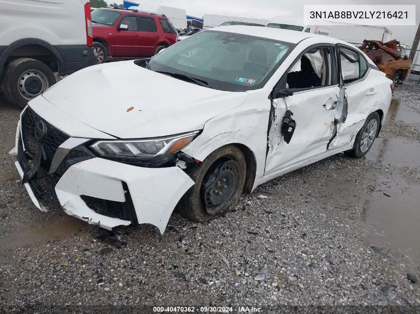 2020 Nissan Sentra S Xtronic Cvt VIN: 3N1AB8BV2LY216421 Lot: 40470362