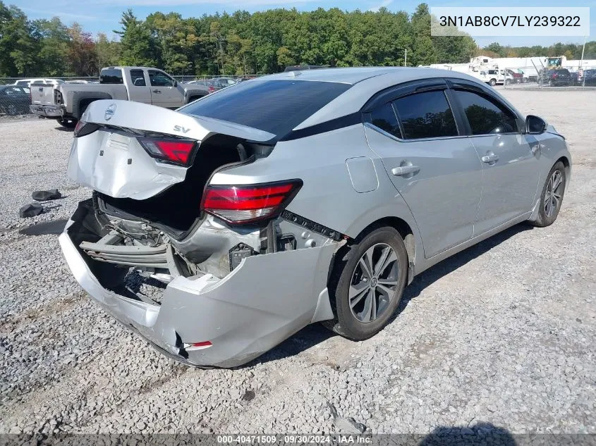 2020 Nissan Sentra Sv VIN: 3N1AB8CV7LY239322 Lot: 40471509