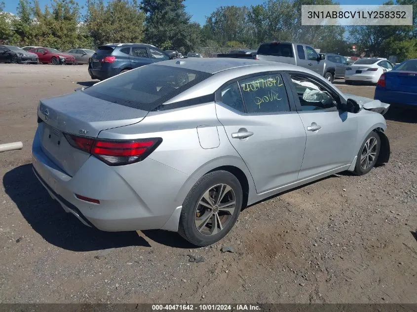 2020 Nissan Sentra Sv Xtronic Cvt VIN: 3N1AB8CV1LY258352 Lot: 40471642