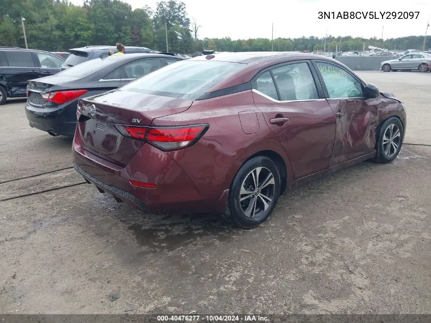 2020 Nissan Sentra Sv Xtronic Cvt VIN: 3N1AB8CV5LY292097 Lot: 40476277