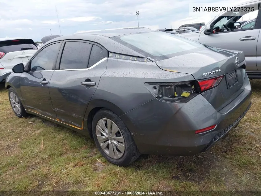 2020 Nissan Sentra S Xtronic Cvt VIN: 3N1AB8BV9LY273375 Lot: 40477231