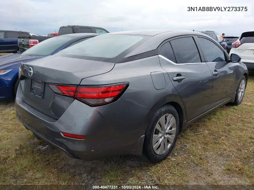 2020 Nissan Sentra S Xtronic Cvt VIN: 3N1AB8BV9LY273375 Lot: 40477231