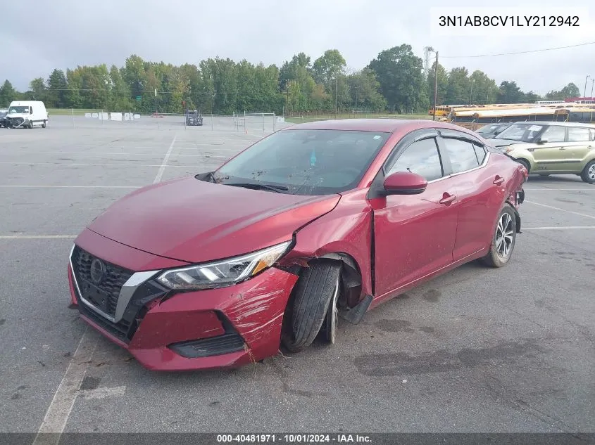 2020 Nissan Sentra Sv Xtronic Cvt VIN: 3N1AB8CV1LY212942 Lot: 40481971