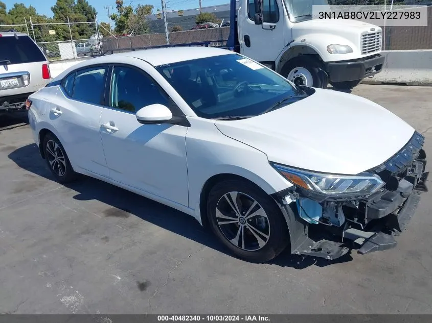 2020 Nissan Sentra Sv Xtronic Cvt VIN: 3N1AB8CV2LY227983 Lot: 40482340