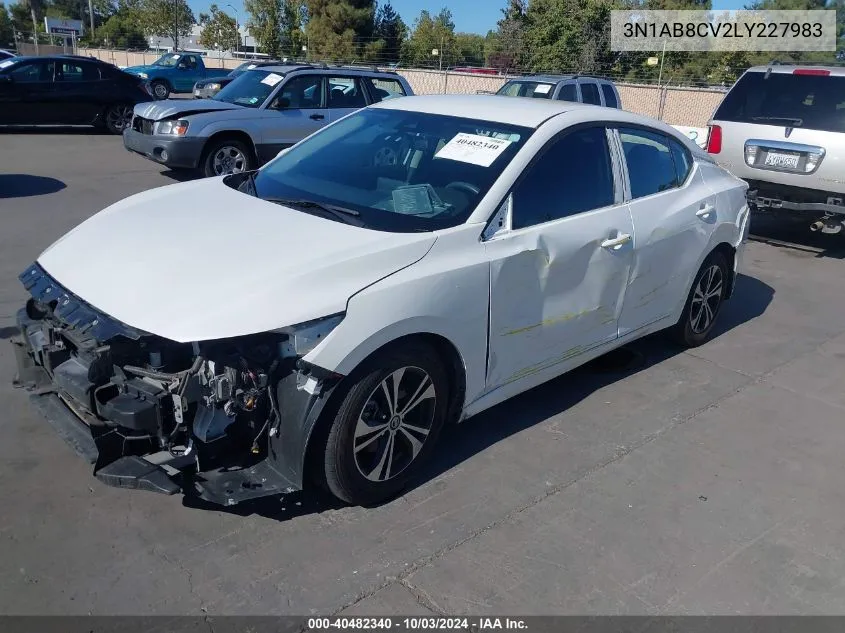 2020 Nissan Sentra Sv Xtronic Cvt VIN: 3N1AB8CV2LY227983 Lot: 40482340