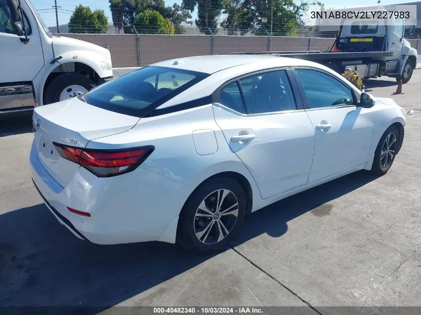 2020 Nissan Sentra Sv Xtronic Cvt VIN: 3N1AB8CV2LY227983 Lot: 40482340