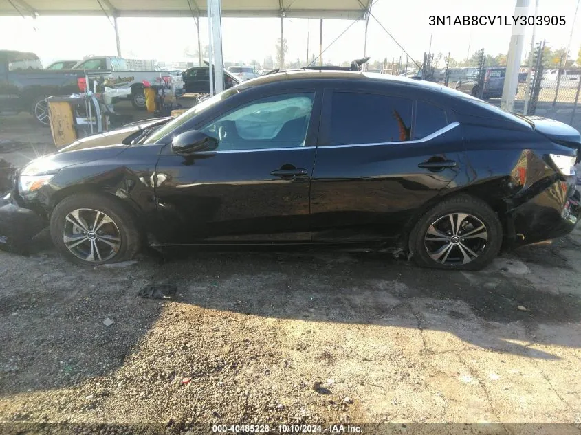 2020 Nissan Sentra Sv Xtronic Cvt VIN: 3N1AB8CV1LY303905 Lot: 40485228