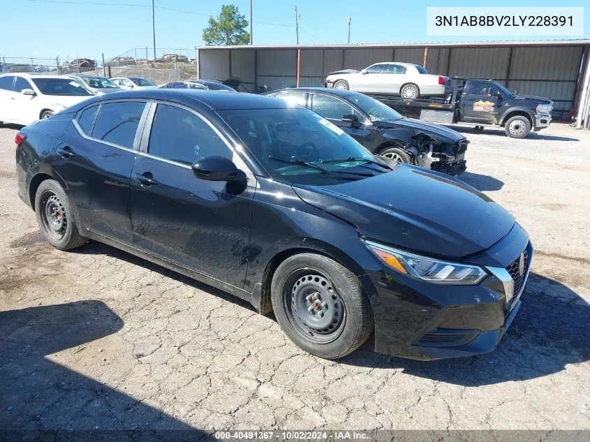 2020 Nissan Sentra S Xtronic Cvt VIN: 3N1AB8BV2LY228391 Lot: 40491367